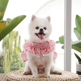 Dog Cat Harness Leash Set Adjustable Lace Floral Printed Pet Harness Vest Cute Dog Clothes Puppy Mesh Harness Dog Accessories