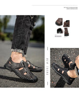 Men Beach Sandals Roman Style Men Sandals Summer Leather Shoes for Beach Outdoor Fashion Walking shoes male Sandalias size 38-48