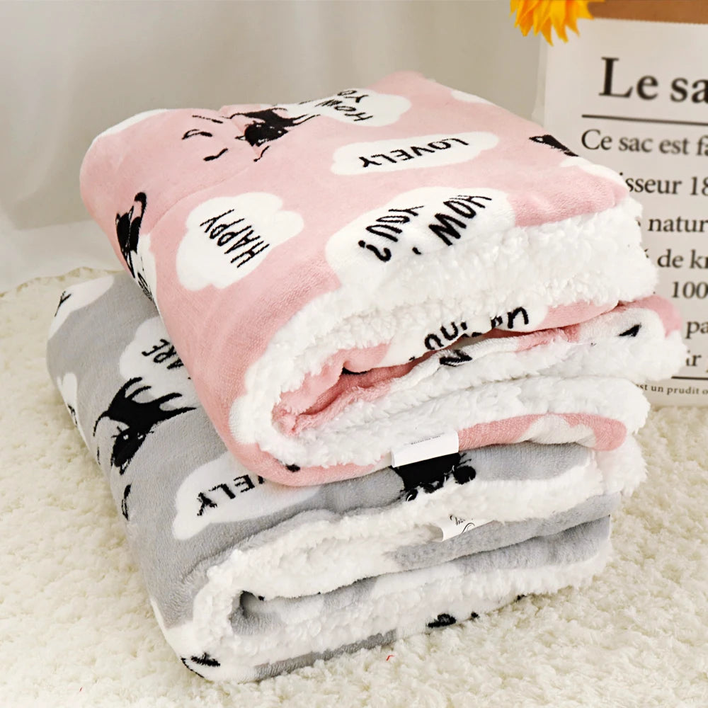 Winter Pet Dog Bed Mat Soft Fleece Puppy Cat Blanket Dog Mattress Beds Warm Sleeping Cushion Kennel For Small Medium Large Dogs