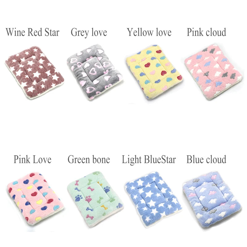 Thickened Pet Soft Fleece Pad Pet Blanket Bed Mat for Puppy Dog Cat Sofa Cushion Keep Warm Sleeping Cover Cushion Home Rug Kot