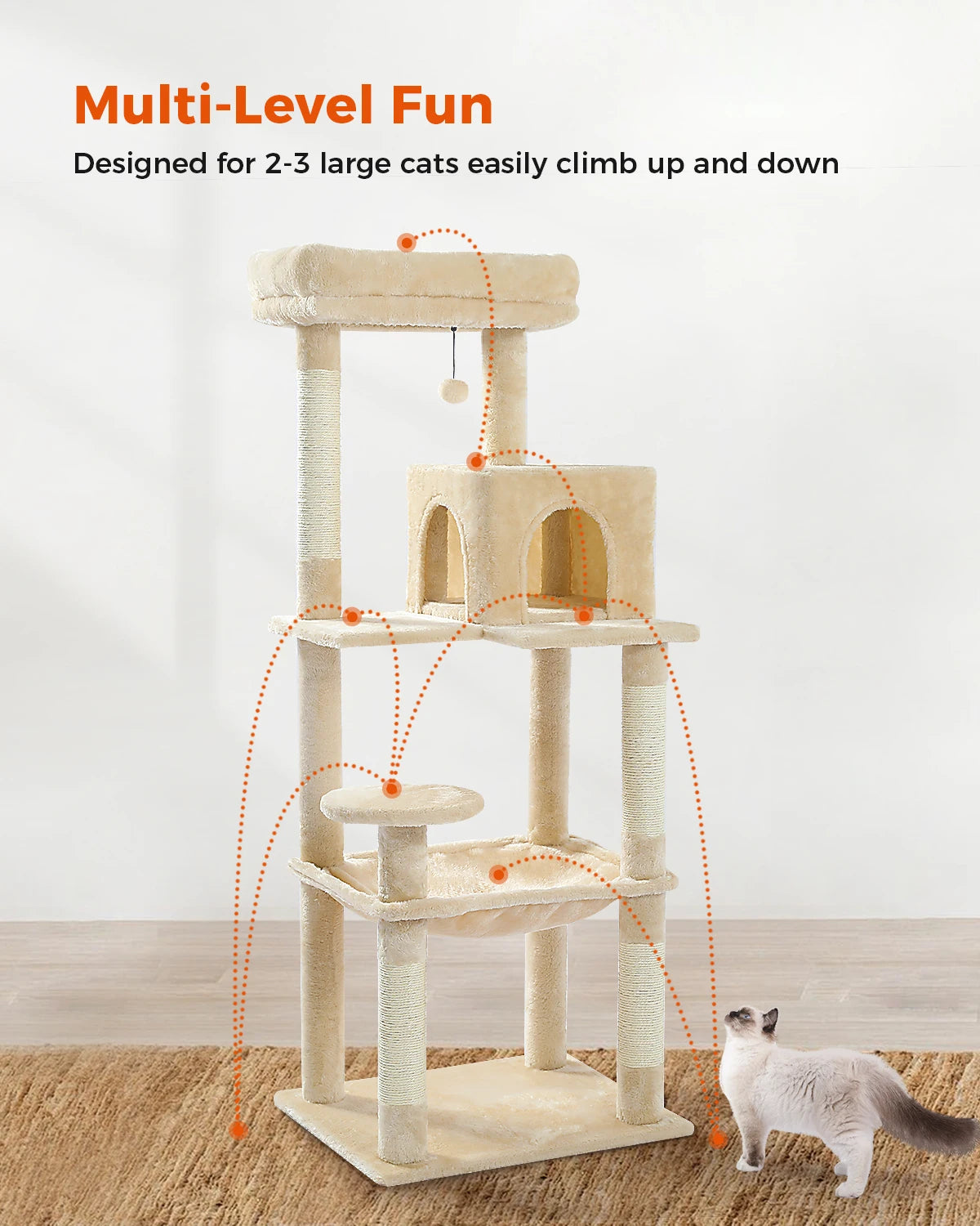 Multi-Level Cat Tree Tower with Condo Scratching Post for Cat Furniture House Cat Scratcher Cat Supplies Cat Toy