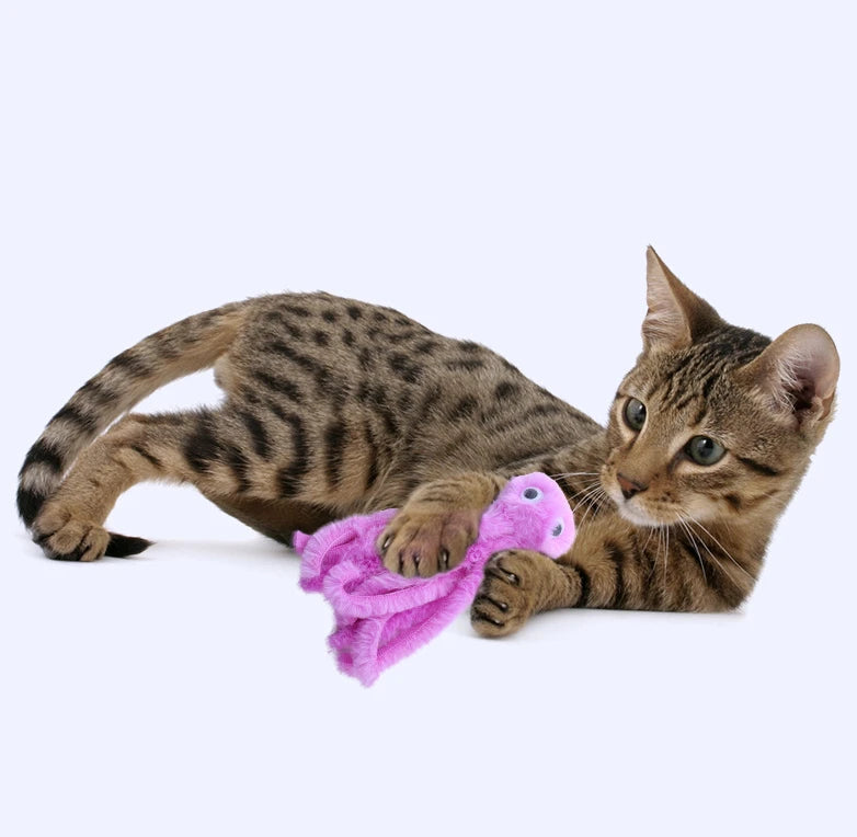 Pet Plush Toy Cat Catnip Octopus Shape Toy Bite Resistant Interactive Pet Cat Plaything Dog Teeth Cleaning Chew Toy Pet Supplies