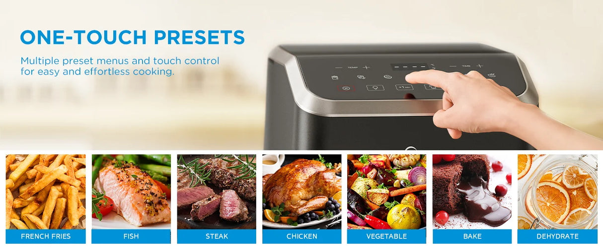 Midea Hot Air Fryer, 5L Capacity, HeatXpress Technology, 90% Less Oil, Energy and Time Saving with 7 Presets, Easy-View Window