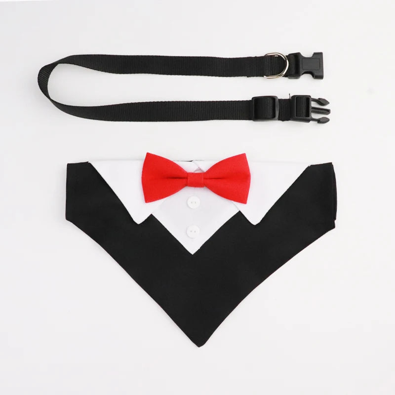 Formal Pet British Wedding Party Suit Scarf Bow Tie Collar Dog Triangle Towel Saliva Towel Pet Clothes Decoration Accessories