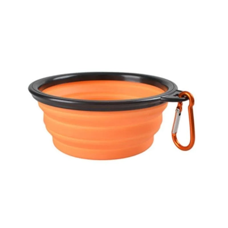 Dog Collapsible Bowl Folding Silicone Pet Travel Bowls Food Water Feeding BPA Free Foldable Cup Dish With Carabiner