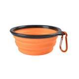 Dog Collapsible Bowl Folding Silicone Pet Travel Bowls Food Water Feeding BPA Free Foldable Cup Dish With Carabiner