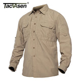 TACVASEN Mens Long Sleeve Shirts Summer Lightweight Quick Drying Shirt Hiking Nylon Shirts Long Sleeve Outdoor Work Cargo Shirts