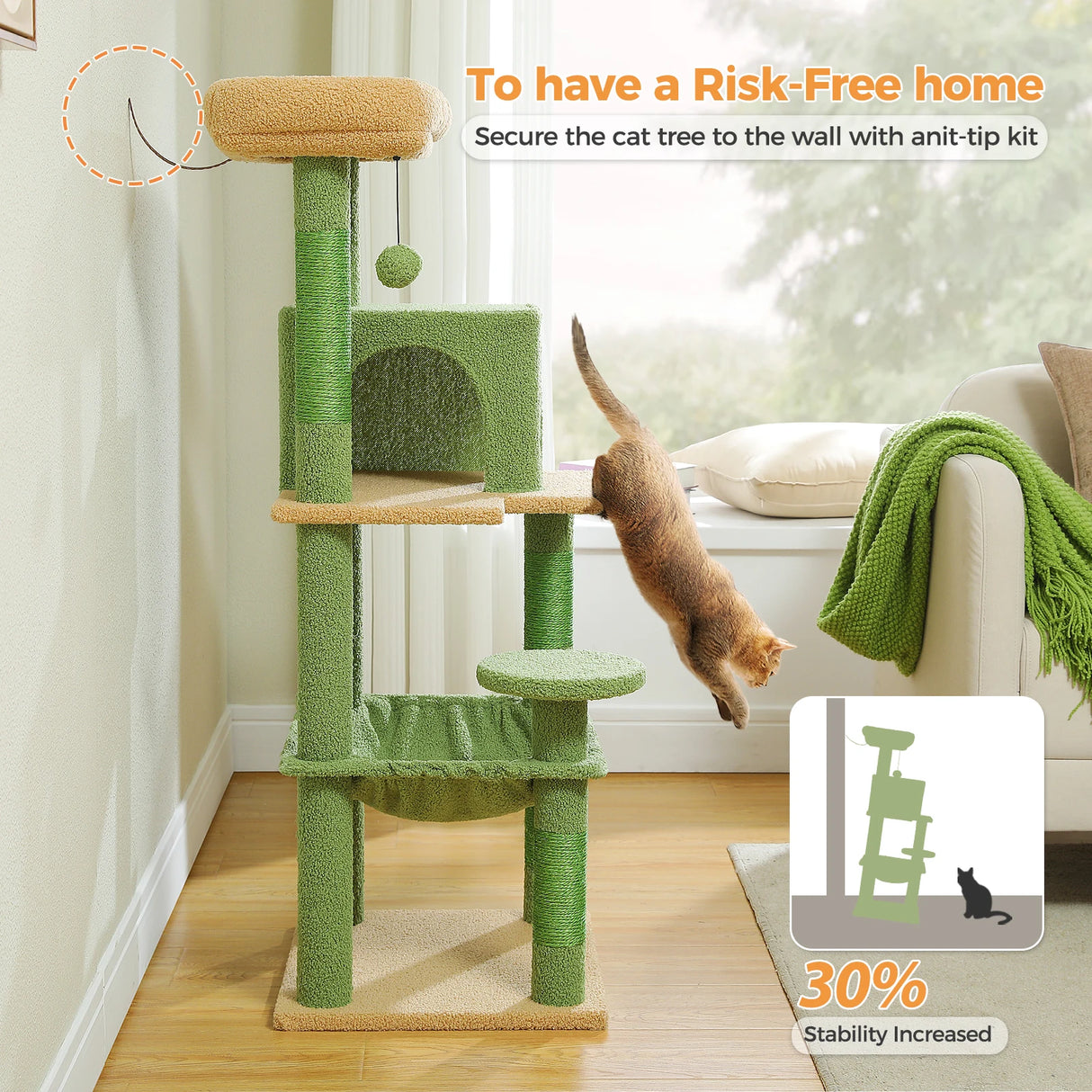 Multi-Level Cat Tree with Scratching Post Luxury Cat Tower with Condo House Cat Scratcher for Indoor Cat Accessories Pet Cat Toy