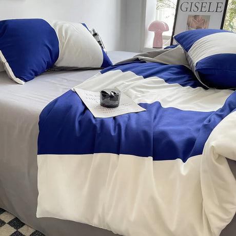 Bed Linen Bed Sheets Set Stripes Dots Duvet Cover Set Quilt Cover Bed Sheet Quilt Sets Queen Size INS Blogger Comforter Sets