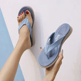 2024 Plus Size Summer Women 2cm Platform 3cm Low Heels Slippers Female Slip on Casual Shoes Lady Soft Leather Beach Flip Flops