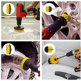 22 /3Pcs Electric Drill-Brush Kit Power Scrubber Brush For Carpet Bathroom Surface Tub Furniture Shower Tile Tires Cleaning Tool