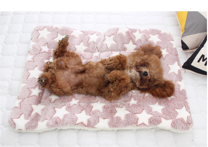 Washable Dog Bed Thickened Dog Mat Pet Cat Soft Fleece Pad Blanket Mat Cushion Home Bed Rug Keep Warm Pet Supplies cama perro