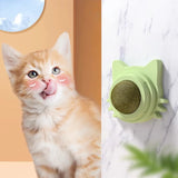 Catnip Wall Toys Rotatable Catnip Lickable Ball Teeth Cleaning Cat Bite Toy for Cats