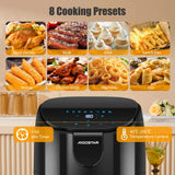 Air Fryer 9 in 1, Air Fryer 4L with 60 Minute Timer and LED Display, Temperature Adjustable 40 ℃ to 200 ℃, Non-stick Basket, Less Oil and Smokeless, 1500W