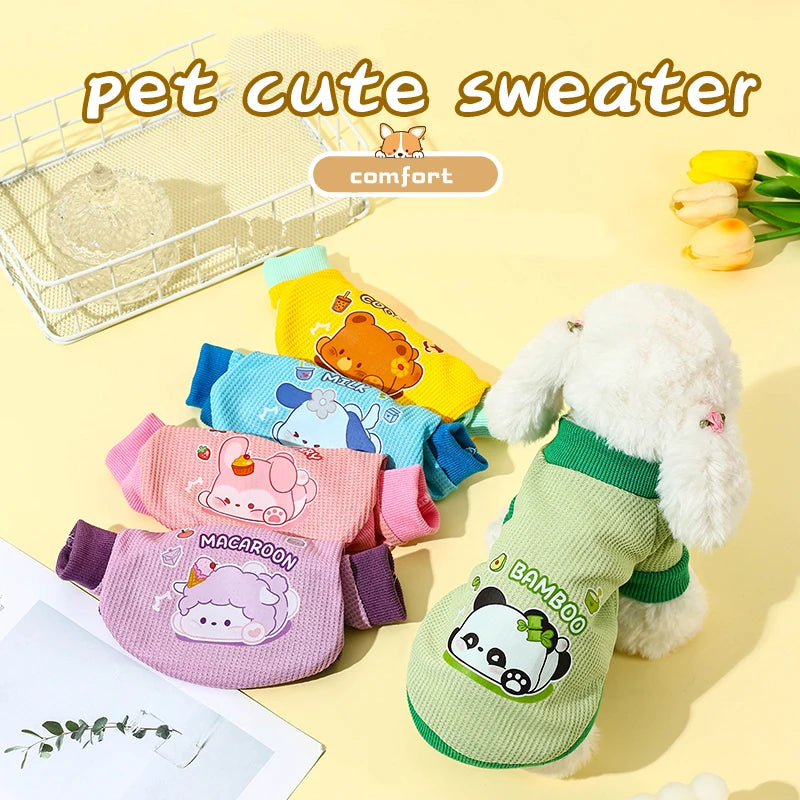 Pet autumn and winter sweaters spring and autumn sweaters cat and dog clothing original patterns  colorful animal prints clothin