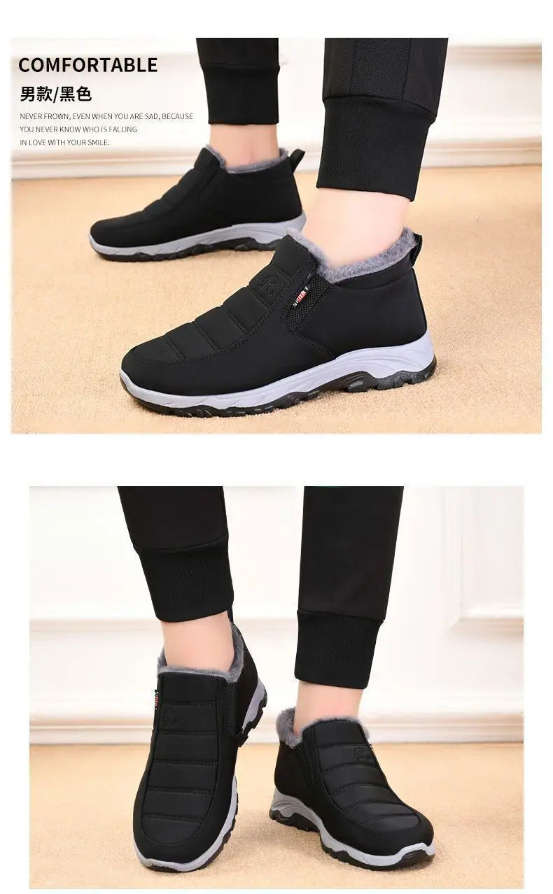 Autumn and Winter Old Beijing Cotton Shoes Women's Plush Thickened Walking, Warm and Wear resistant Shoes, Non slip Mom's Shoes