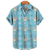 Duck 3d Print Shirts Men Fashion Hawaiian Shirt Short Sleeve Casual Beach Shirts Boys Single-Breasted Blouse Men's Clothing