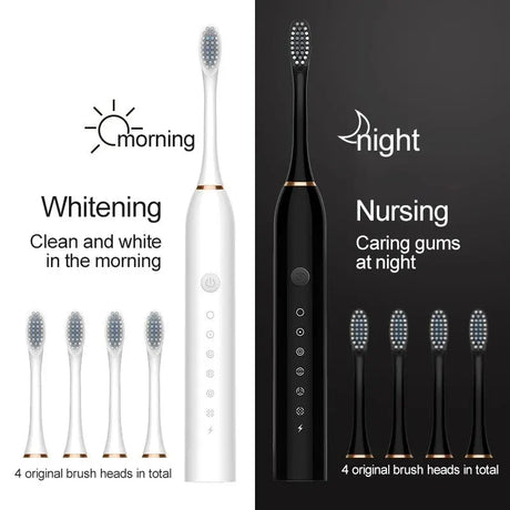 Electric Ultrasonic Toothbrush Six Speed Mode Home Soft Hair USB Charging Waterproof Adult Tooth Cleaner Automatic Couple Set