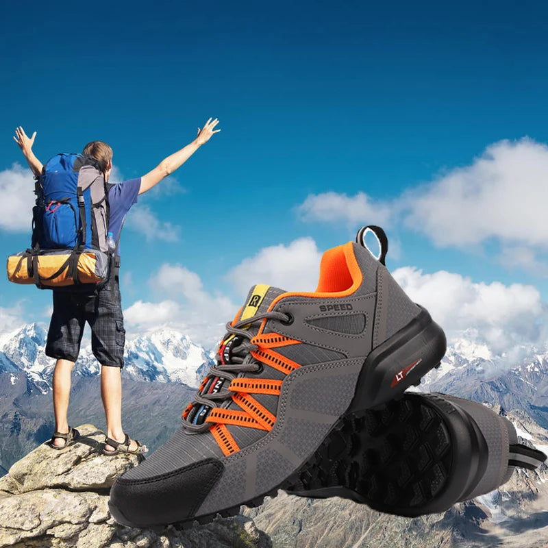 2024 New Men's Outdoor Mountaineering Shoes Cycling Shoes Outdoor Breathable Anti slip Off road Shoes