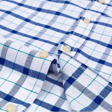 100% Cotton Men Oxford Shirt Short Sleeve Summer Plaid Striped Male Clothes Business Regular Fit Dress Shirt Oversized 7XL 6XL