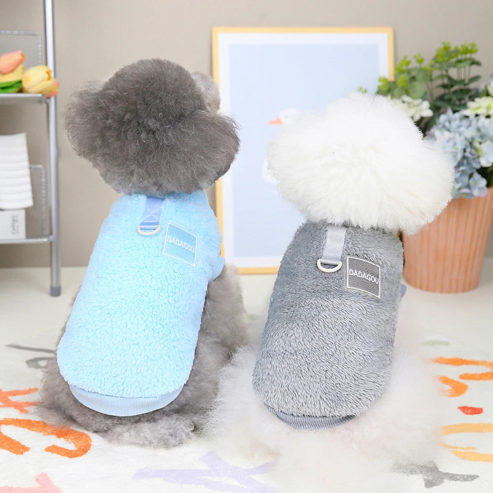 Soft Coral Fleece Pet Clothes Warm Dog Vest Coat Cute Puppy Sweater Cat Apparel For Chihuahua Yorkie Terrier Shih Tzu Pet Outfit