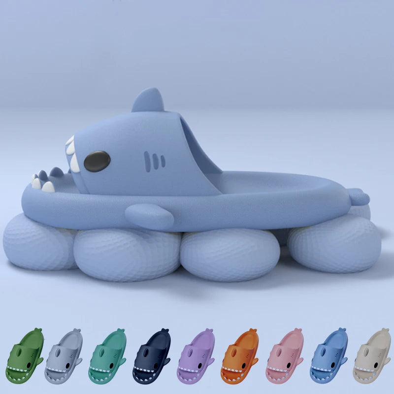 2024 New Summer Shark Slippers Women Slides Men Bathroom Flip Flops Home Anti-Skid Flat Shoes Outdoor Children'S Funny Sandals