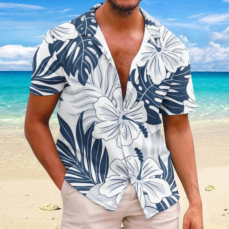 2025 Summer Animal Crane Men Hawaiian Shirt 3d Plant Shirt For Men Flower Print Plus Size Hawaiian Shirts Beach Flower Shirt 5xl