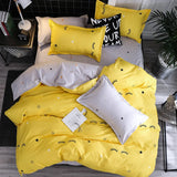 Solstice Bedding Set Duvet Cover Pillowcase Bed Linens Set Cute Yellow Gray Eye Quilt Cover Beds Flat Sheet Twin Queen King Size