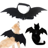 Pet Halloween Bat Wings Dog Cat Costume Party Dress Funny Cool Puppy Kitty Apparel Cosplay Prop with Traction Rope Fixing Hole