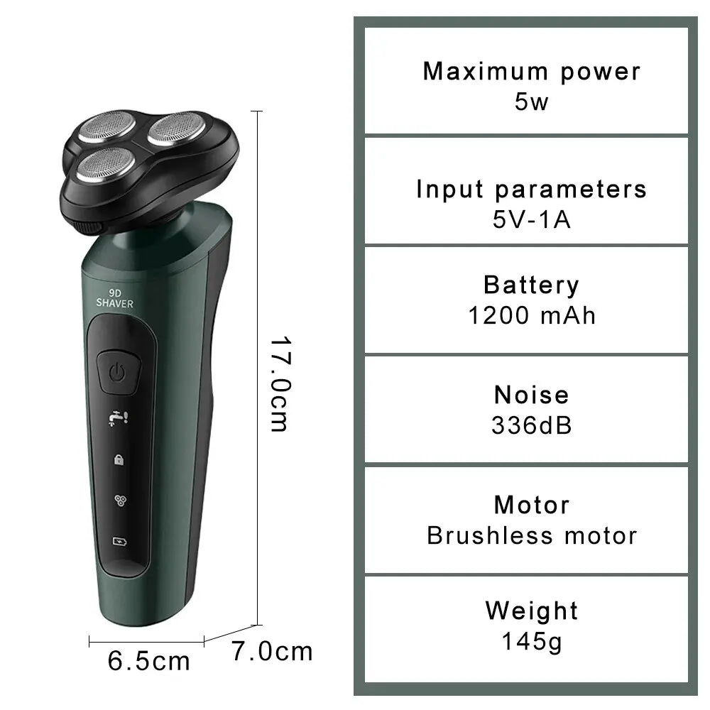 New 9D Electric Shaver USB Car-mounted High-power Full-body Wash Beard Knife Four-in-one Rechargeable Razor