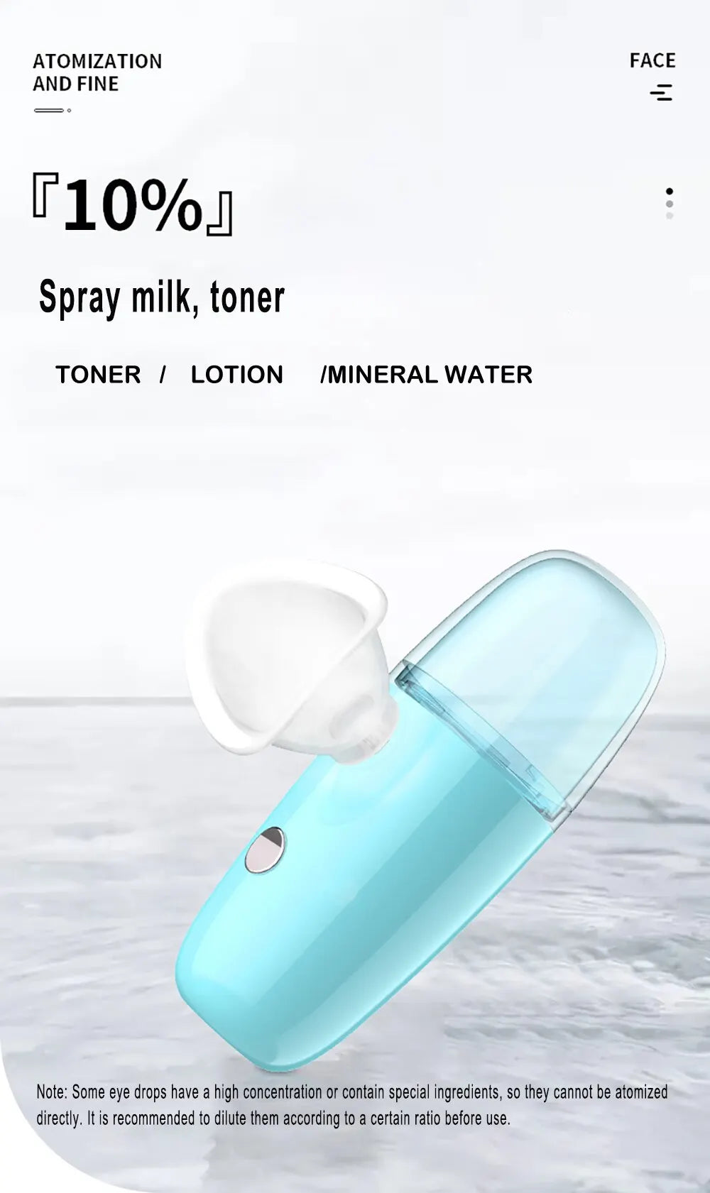 Eye Moistener Nano Spray Glasses Dry And Astringent To Relieve Fatigue Portable Usb Charging Eyewash Dry Eye Atomization