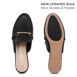 Women's Mule Slippers Spring Autumn Summer Soft Flat Slip-On Slippers Flat Open-Toed Half Slippers Elegant Fashion Women's Shoes