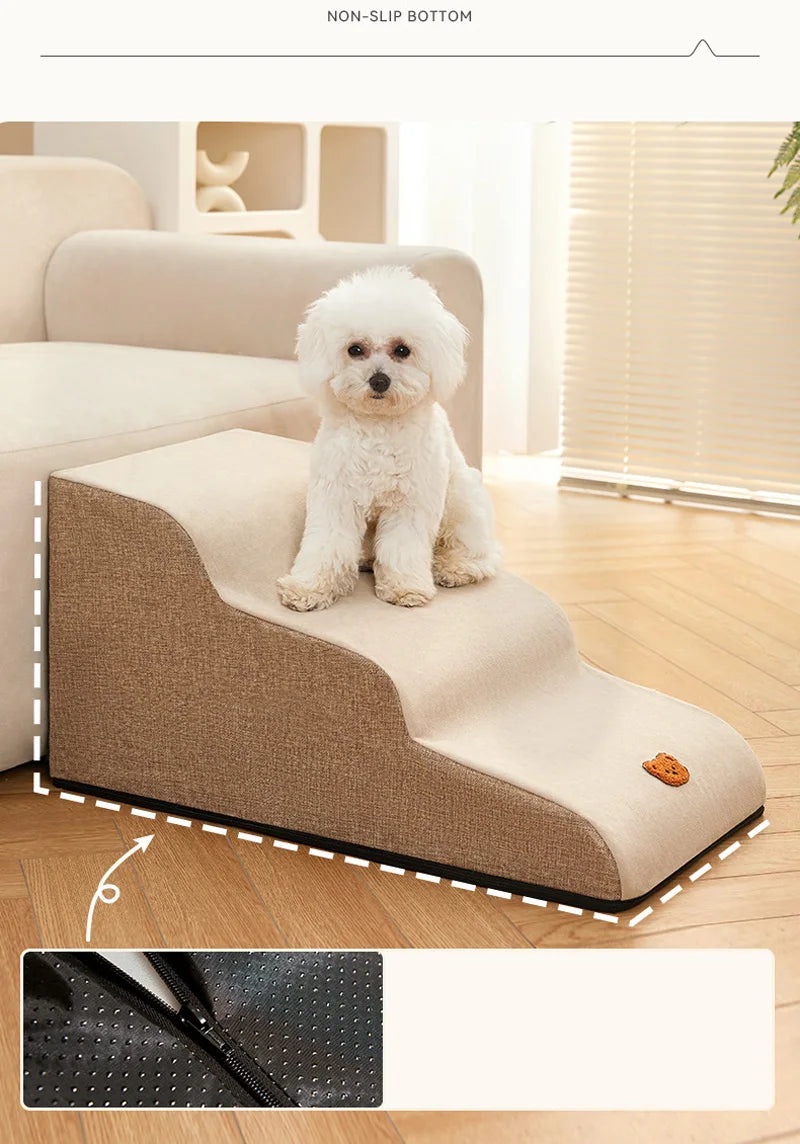 Dog House Dog Stairs Pet 2/3 Steps Stairs for Small Dog Cat Pet Ramp Ladder Anti-slip Removable Dogs Bed Stairs Pet Supplies