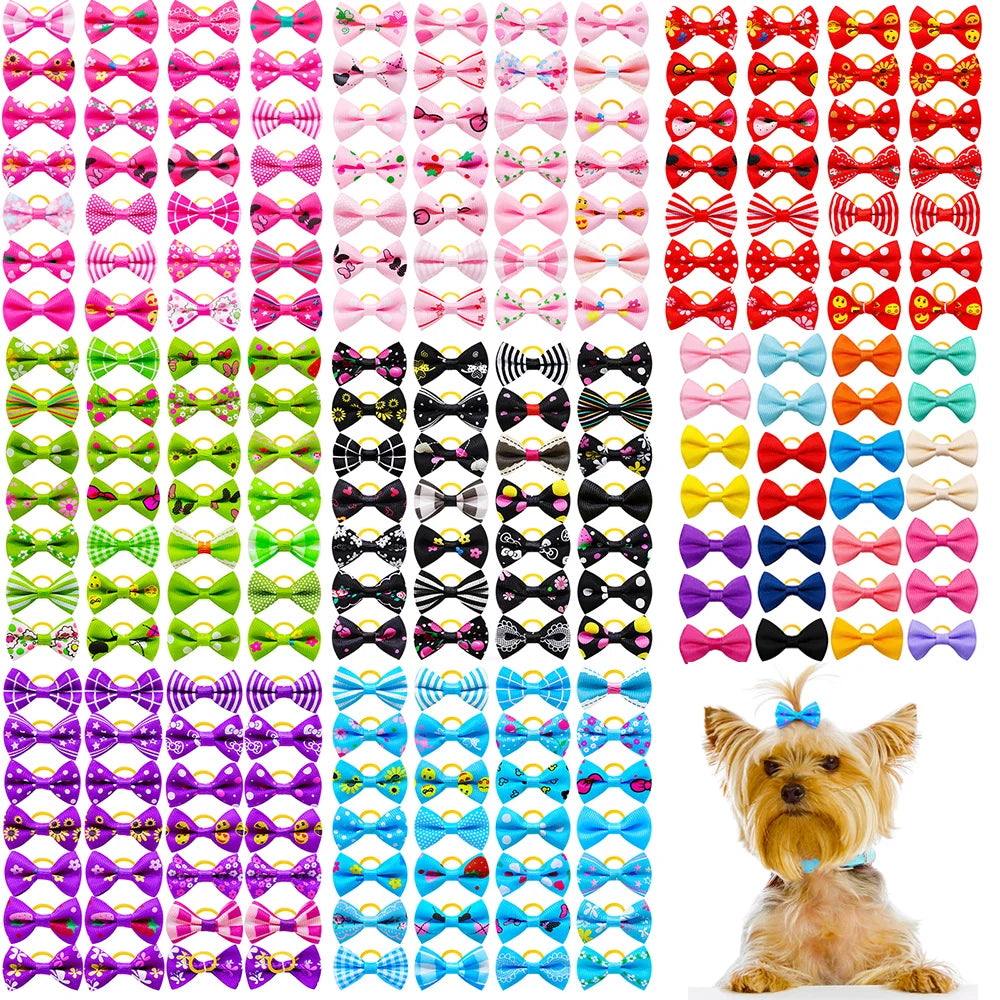 10/20/30PCS Pet Hair Accessories Bows Puppy  Grooming Bows Mix Colours Decorate Hair for Small Dog Hair Rubber Band Dog Supplier