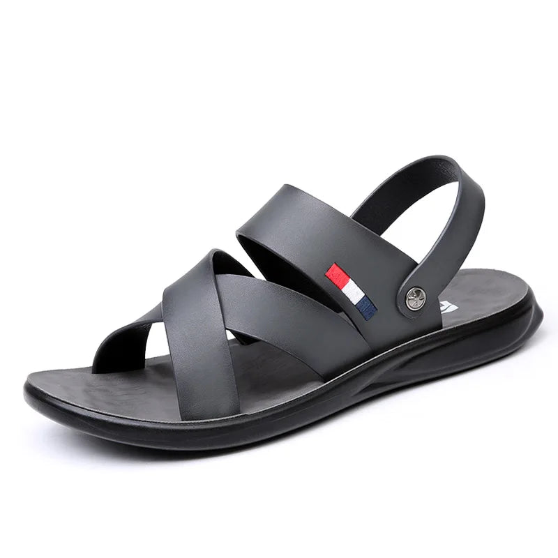 Summer Men's Brand Men's Fashion Trend Beach sandals Soft Breathable Men's Sandals Black Leather Sandals Free Shipping Shoes