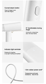 New XIAOMI MIJIA Handheld Garment Steamer 2 iron Home Electric Steam Cleaner Portable Foldable Mite Removal Flat Ironing Machine