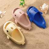 Summer Women Shark Slippers Men Eva Solid Color Slides Adults Fashion Thick Soles Flip Flops Couples Outdoor Non-Slip Sandals