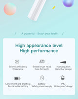 Electric Toothbrush for Adults Soft DuPont Bristle Portable Battery Endurance IPX6 Waterproof Intelligent Effective Oral Care