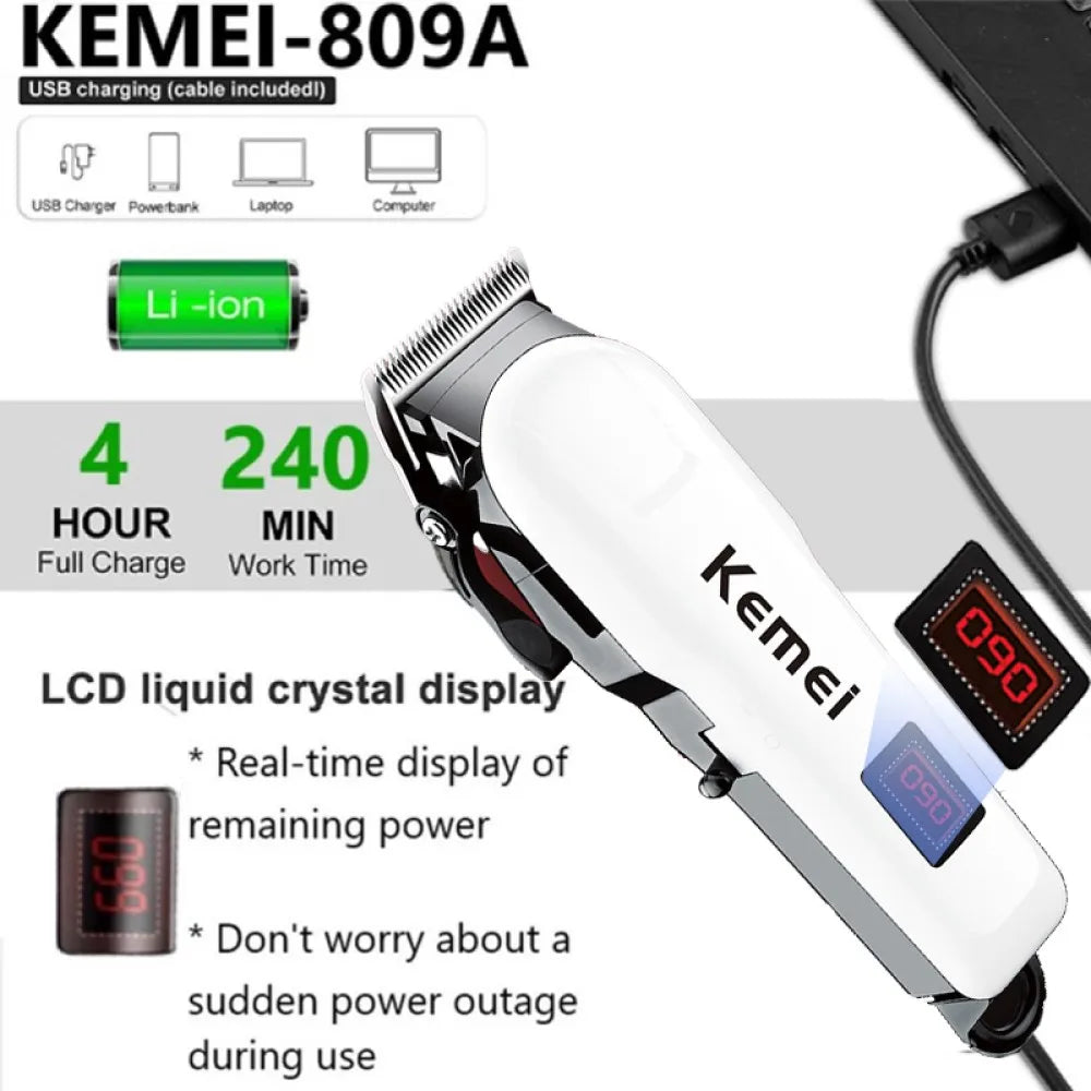 Electric Hair Clipper Hair Cut Maching Wireless Trimmer men Professional Clipper Machine Rechargeable Hair Cut Barber 809A