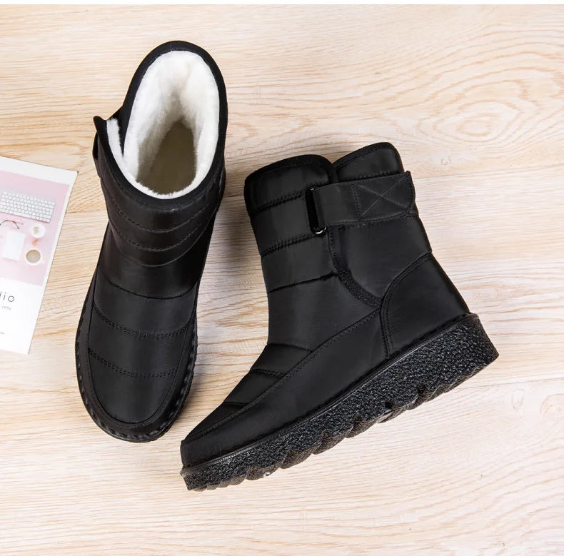 Waterproof Winter Boots for Women 2023 New Faux Fur Long Plush Snow Boots Woman Platform Shoes Warm Cotton Couples Ankle Boots