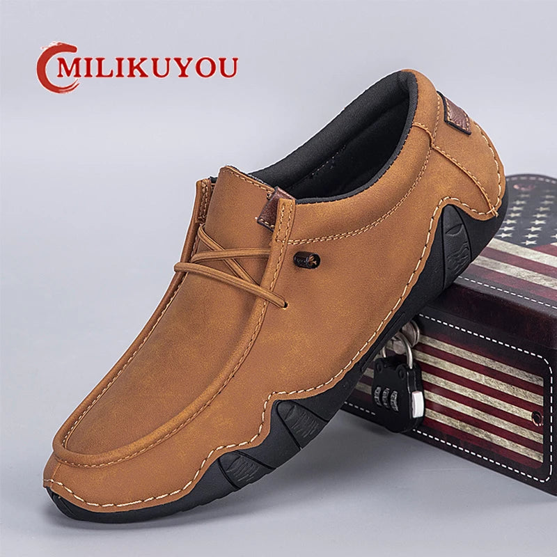 Plus Size Mens Handmade Leather Loafers Shoes Light Driving Shoes Walking Casual Shoe Original Men Sneakers Tenis Luxury Shoes