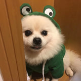 Winter Pet Dog Clothes Warm Frog Fleece Hoodies For Small Medium Dogs Cats Funny Puppy Sweatshirt Chihuahua Costume Products