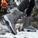 Men boots winer waterproof  Men Snow Boots High Top Ankle  Boots Platform Warm Plush