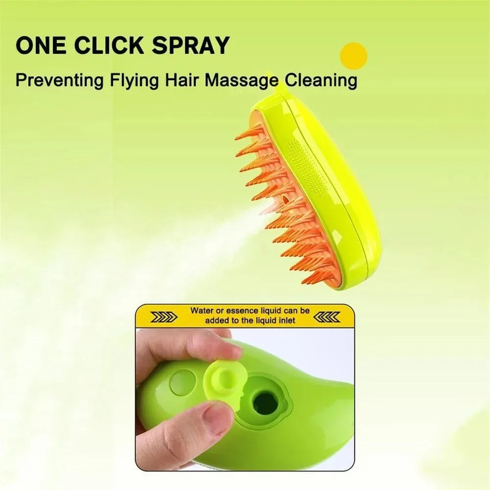 Electric Sprayer Massage Pet Grooming Tool Dog Cat Steamy Brush Steam Brush Shedding 3 in 1 Electric Sprays Massage Combs