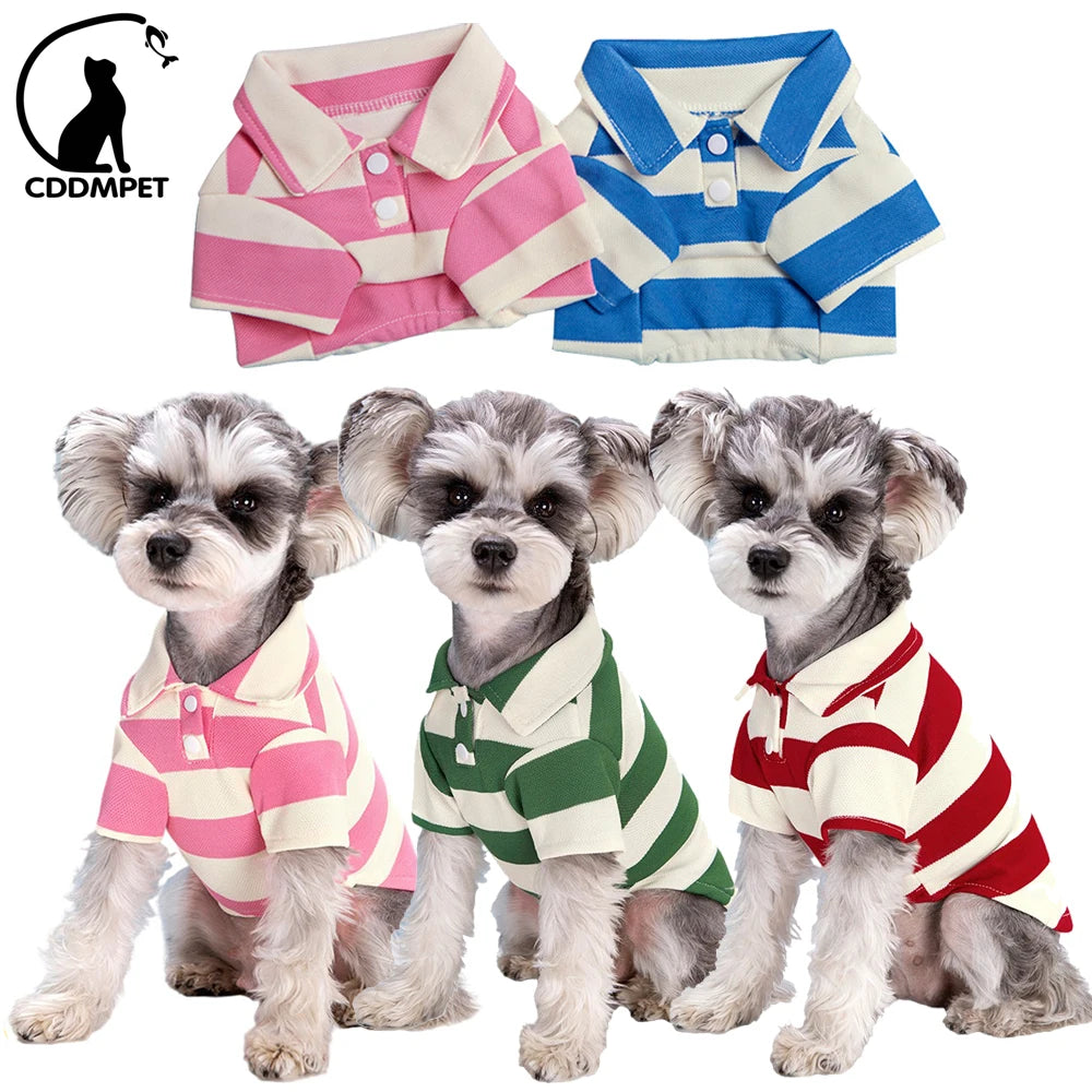 CDDMPET Pet POLO Shirt Summer Dog Clothes for Smal Dogs Puppy Cat Vest Chihuahua French Bulldog Tshirt Yorkie Poodle Pug Custome