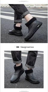 Rain boots mens new short cotton rain boots outdoor fishing shoes thick sole non-slip waterproof shoes kitchen work rubber shoes