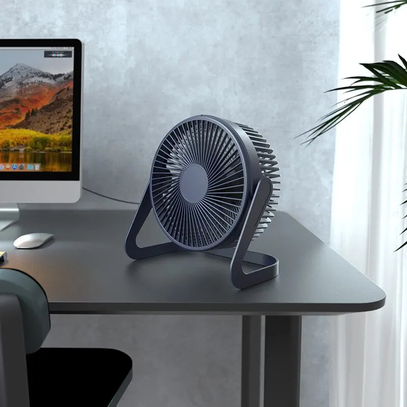 5 Inch USB Desktop Fan 360° Rotating Mini Adjustable Portable Electric Fan Summer Mute Air Cooler For Home Office