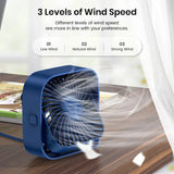 TOPK Mini Portable Fan,USB Desk Fan Table,Quiet 3 Speed Wind Personal Fan 360°Rotatable Head Standing Fans for Room Camping Hom