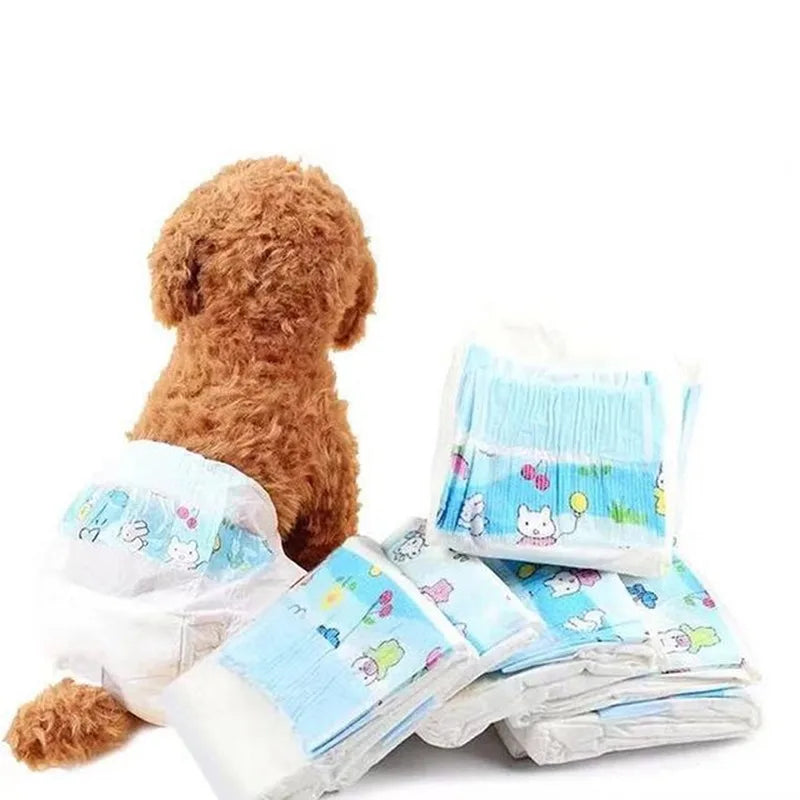 10Pcs Disposable Pet Diapers for Teddy Female Leakproof Nappies Super Absorption Dog Diapers Pet Menstrual Physiological Pants