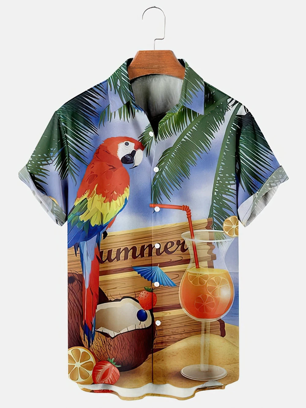 Summer Shirt Hawaiian Shirts For Men Beach Vacation Short Sleeve Tops Casual Men's Blouse Fashion Camisas De Hombre Clothing XL